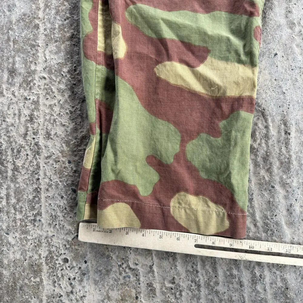 Vtg WWII Italian Camo Pants Military 34-38x31 Adjustable Telo Mimetico Frog Skin